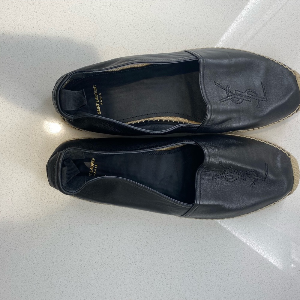 YSL espadrilles. Rare. Black leather. Lightly worn. Size 45. - Picture 6 of 9